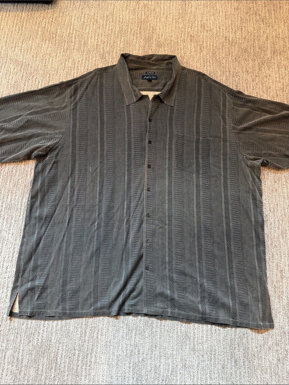 Joseph & Feiss  Black Short-Sleeve Button-Down Shirt